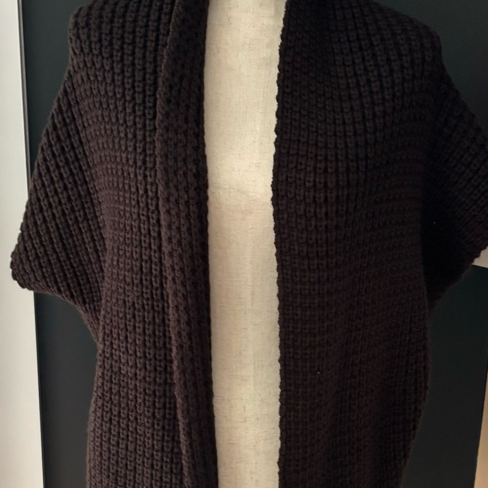 Forenza medium brown crochet vest.